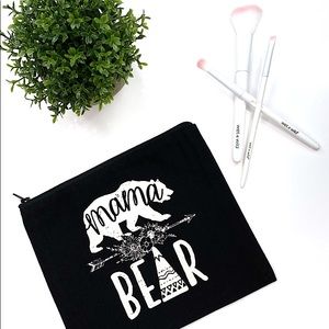 Canvas Makeup Bag with brushes